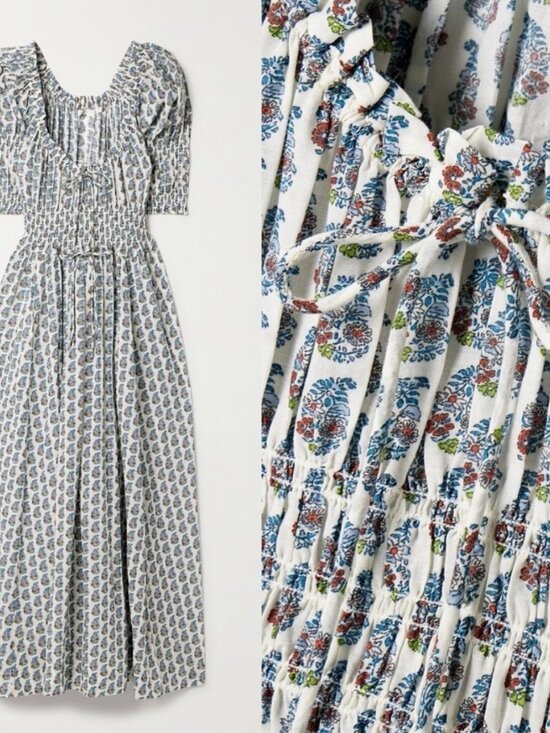 Doen Dresses & Skirts - Doen Ischia Midi Dress Sea Salt Paisley Bouquet NWT M
